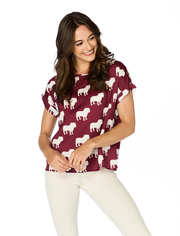 The Rolled Cuff Blouse Mississippi State