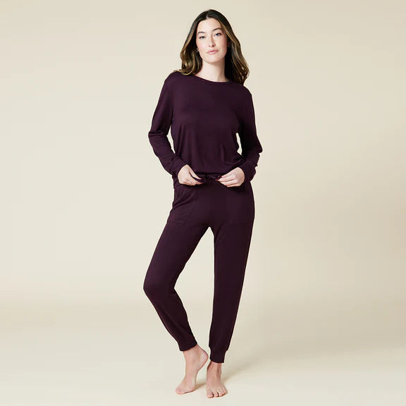 Dream Jersey Crew Neck Lounge Set - Fig