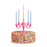 Candelabra Cake Topper with 9 Multi-Color Candle