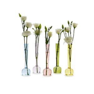 Swirl Hand Blown Glass Bud Vase Asst 5 Colors