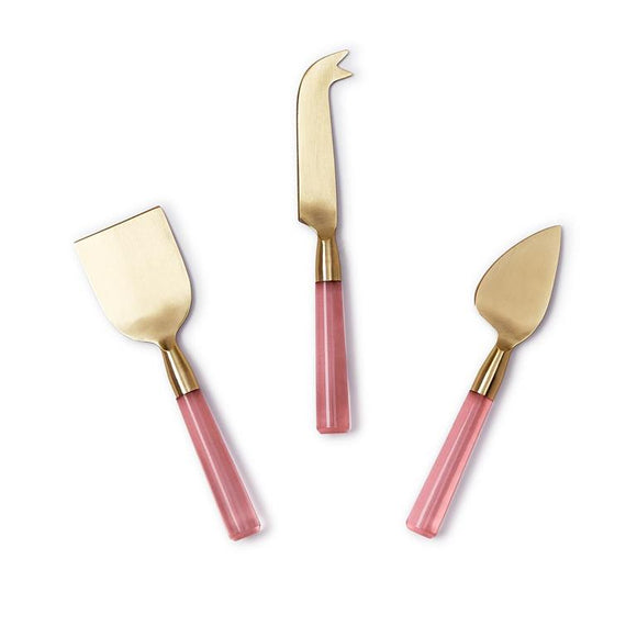 Pink Blush Set of 3 Cheese Knives in Gift Box