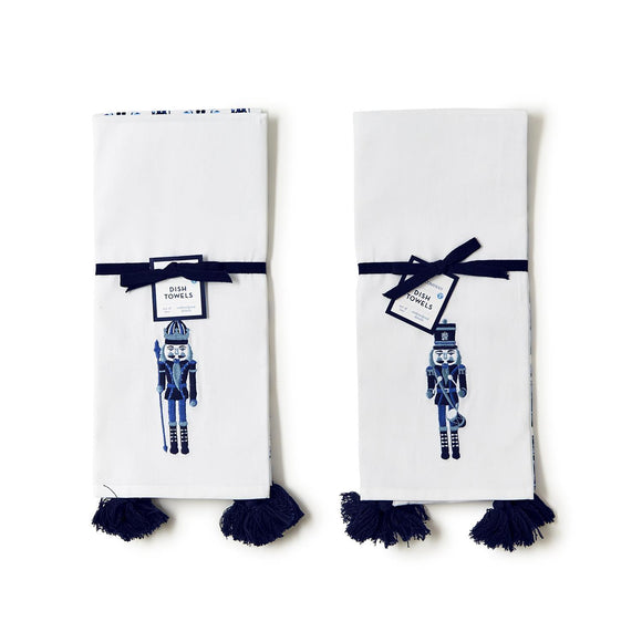 Set of 2 Blue Nutcracker Dish Towels