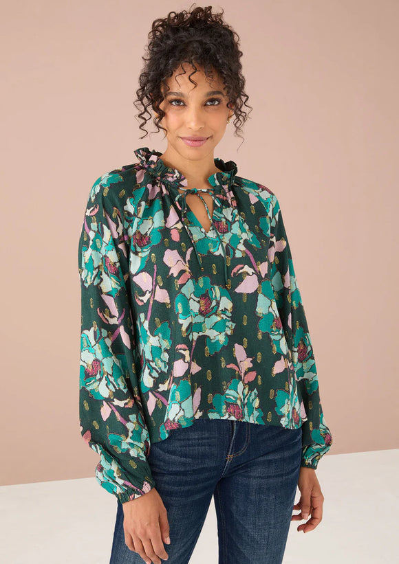 Ashley Top - Emerald Stained Glass Floral