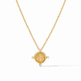 Bee Cameo Solitaire Necklace - Gold - Cubic Zirconia