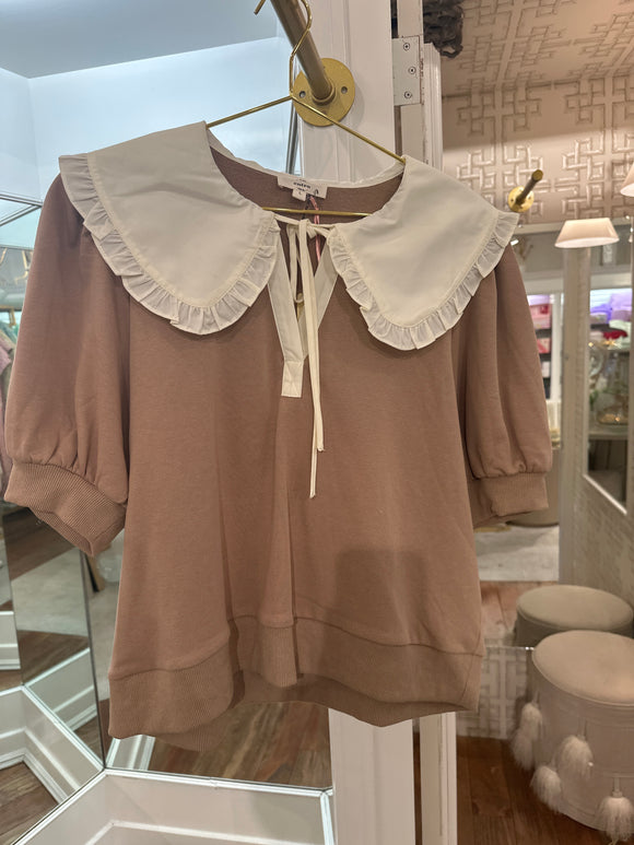 Light Mocha Top with Collar