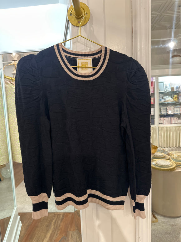 Julia Sweater - Black Knit Cheetah