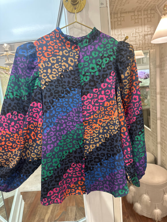 Multicolored Leopard Blouse