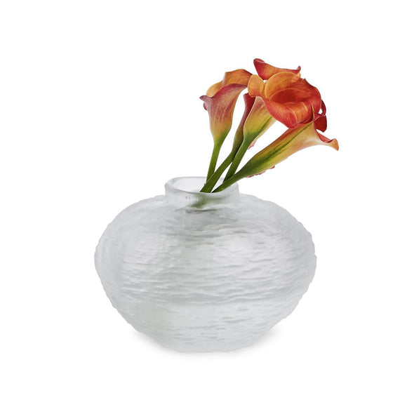 Frosted Round Wave Glass Vase