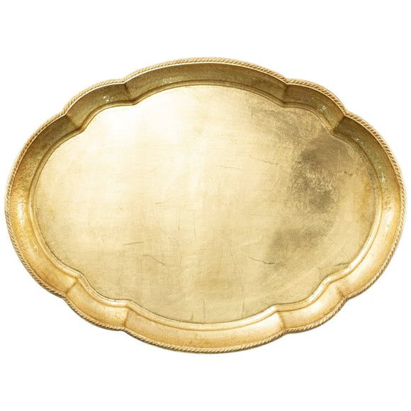 Florentine Wooden Accessories Gold Large Oval Tray