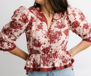 Eloise Top Burgandy