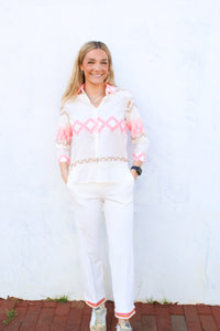 Trouser Carole White Knit