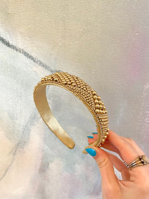 Gold Ball Beaded Headband