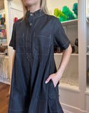 Black Stitched Pocket Dress