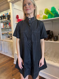 Black Stitched Pocket Dress