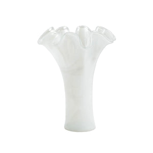 Onda Glass White Short Vase