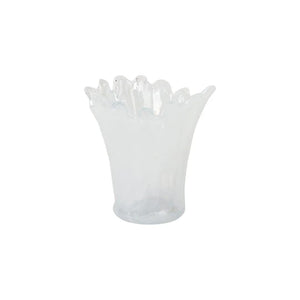 Onda Glass White Short Thick Vase