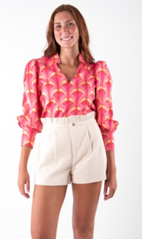 Ruffle Short- Sandshell