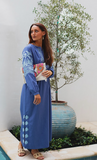 Jules Caftan w/ Embroidery in Marlin