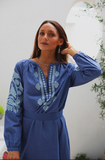 Jules Caftan w/ Embroidery in Marlin