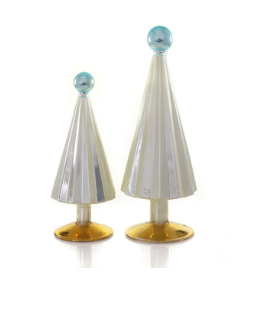 Pleated Tree Small Pearl Blue Set of 2