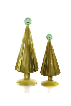 Pleated Tree Small Moss Aqua Set of 2