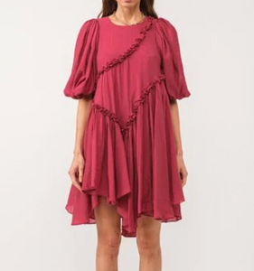 Isabelle Dress in Maroon