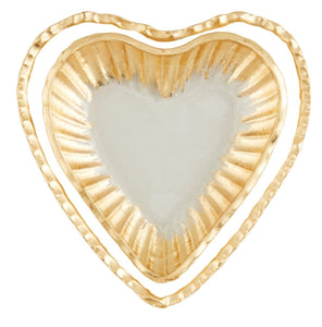 Glass Heart Tidbit Tray Set