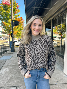 Brown and Tan Clair Sweater