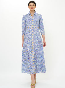 Veranda Blue Shirt Dress Maxi