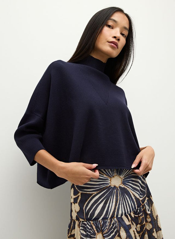 Navy Claudie Popover