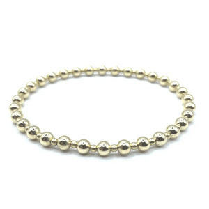 4mm+2mm+4mm Gold Filled Waterproof Dimension Bracelet 6.5"-7" × 5