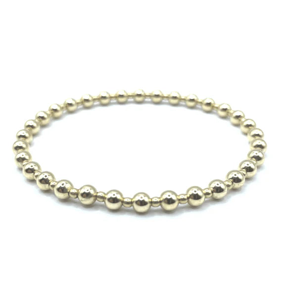 4mm+2mm+4mm Gold Filled Waterproof Dimension Bracelet 6.5