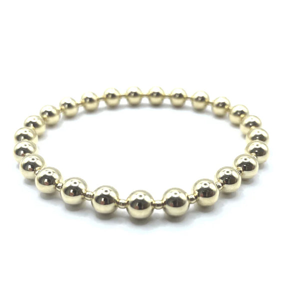 6mm+2mm+6mm Gold Filled Waterproof Dimension Bracelet 6.5