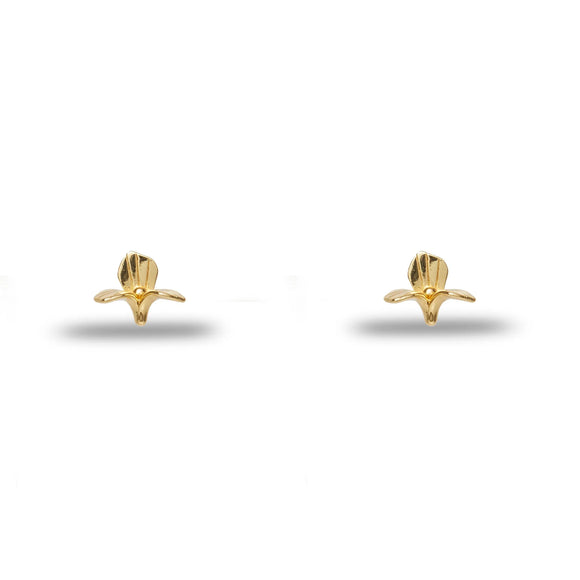 Gold Trillium Stud Earrings