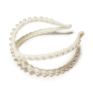 Ivory Pearl Crossover Headband