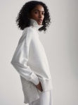 Ivory Marl Barker High Neck Sweat