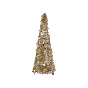 Wire & Glass Bead Christmas Tree, Gold & Nickel Finish