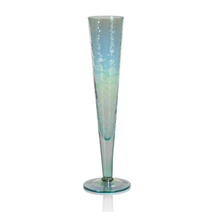 Aperitivo Slim Champagne Flute - Luster Blue with Gold Rim