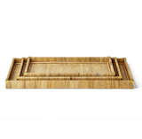 Dream Weavers Decorative Hand-Crafted Natural Rattan Oversized Trays