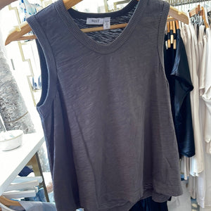 Washed Black Sleeveless Trapeze Tee