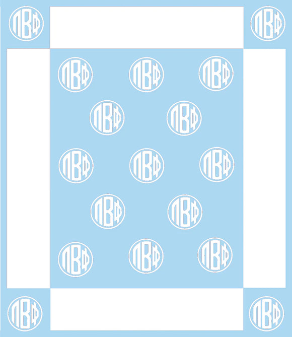 Pi Beta Phi Woven Monogram Circle Blanket (50