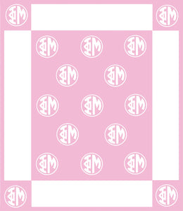 Phi Mu Woven Monogram Circle Blanket (50" x 60")