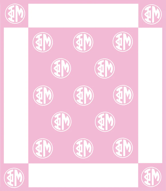 Phi Mu Woven Monogram Circle Blanket (50